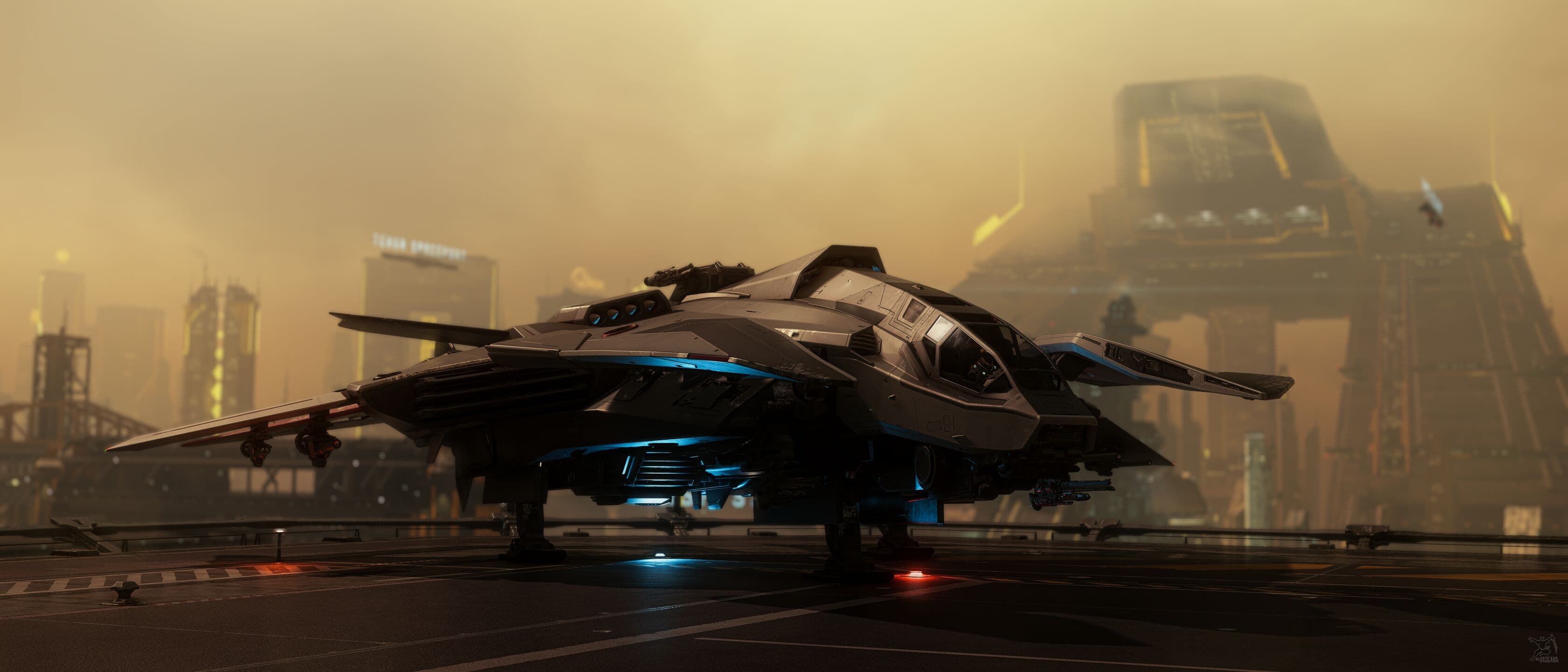 Star Citizen — F8C at Lorville. Screenshot via hasgaha.com.