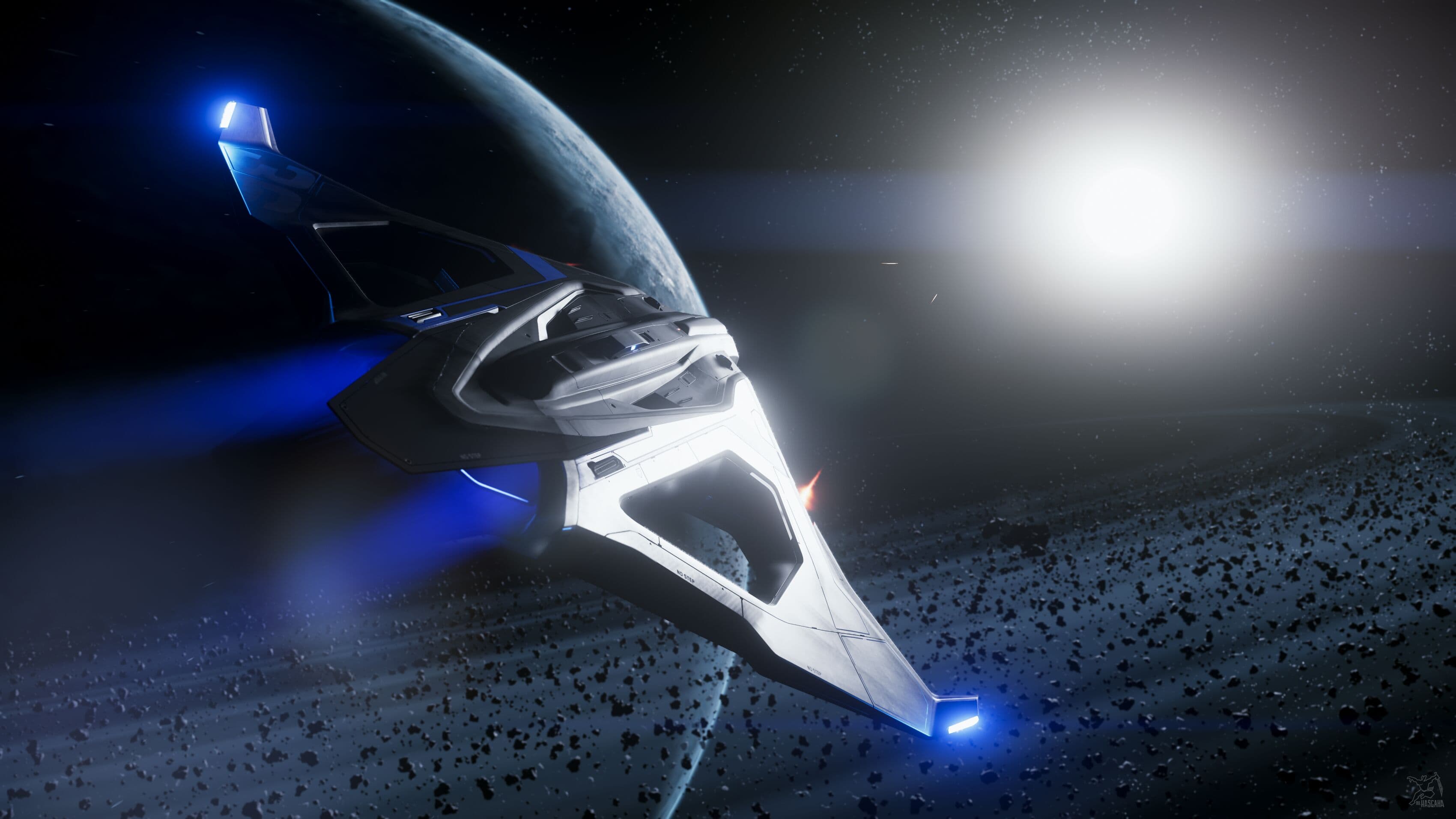 Star Citizen — Sabre Raven firing. Screenshot via hasgaha.com.